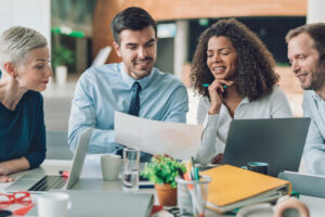 Image of a business team consulting with a virtual chief marketing officer (vCMO)